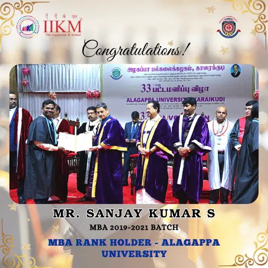 IIKM-MBA-Rank-Holder-Alagappa-University-Awards-Mr.Sanjay-Kumar-S-2019-21-Batch-175